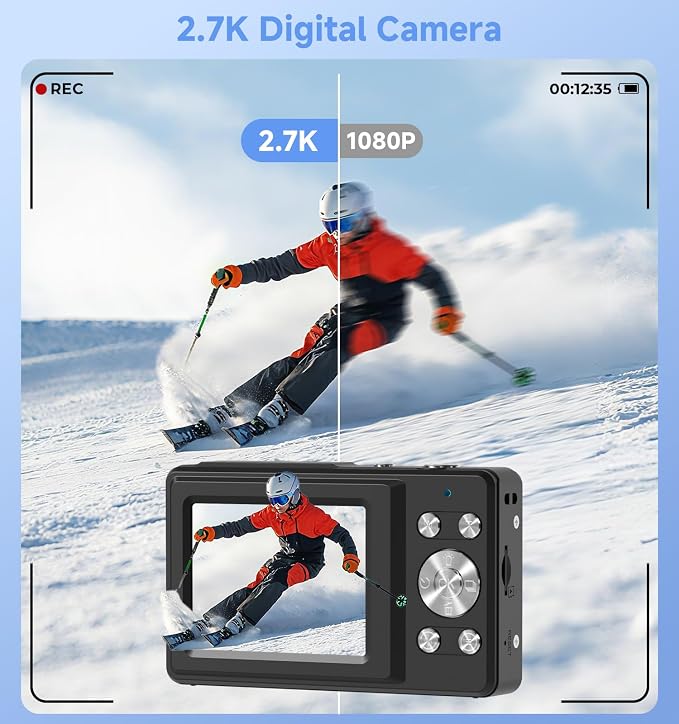 Digital Camera, 56MP Dual-Screen Point and Shoot Camera - Image 4