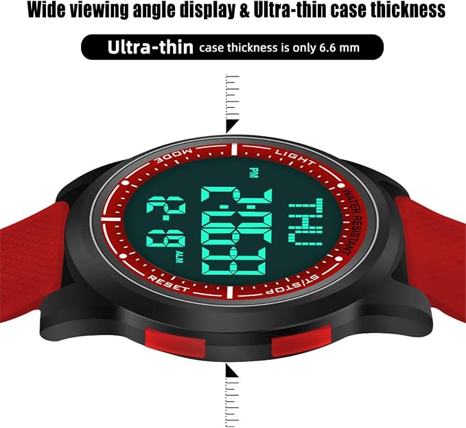 Beeasy Digital Watch for Men Women, 50M Waterproof, Ultra-Thin & Lightweight - Image 4