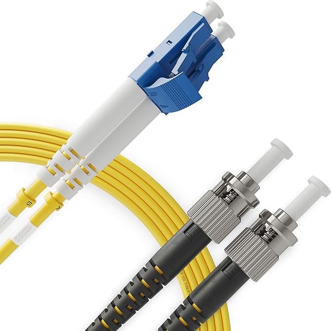 BEYONDTECH 1m LC to ST Fiber Patch Cable – UPC Single-Mode Duplex Fiber Optic by Beyondtech