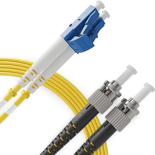 BEYONDTECH 1m LC to ST Fiber Patch Cable – UPC Single-Mode Duplex Fiber Optic by Beyondtech