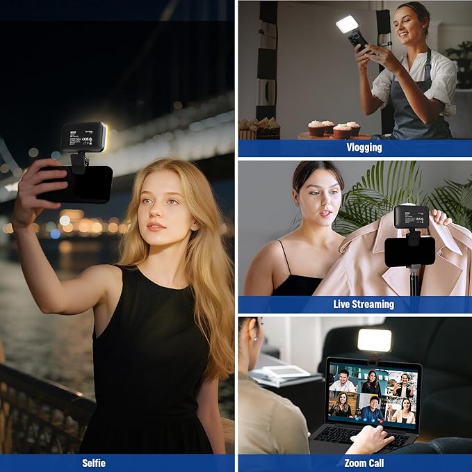 NEEWER Entry Level Version LED Selfie Light, 54 LEDs Plastic Clip on Phone Fill - Image 2
