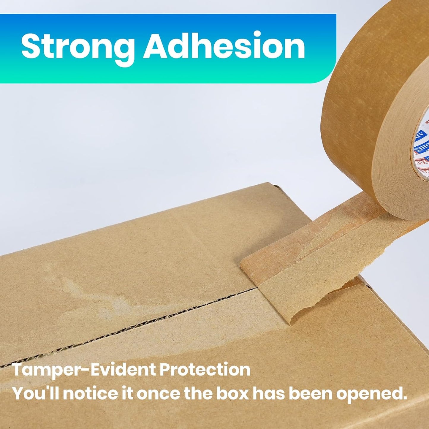 ADHES Premium Kraft Paper Tape, 7.5mil, 2 Inch x 55 Yards x 6 Rolls, Biodegradable Paper Packing Tape Writable & Uncoated Heavy Duty Brown Packing Tape for Shipping, Moving, Sealing