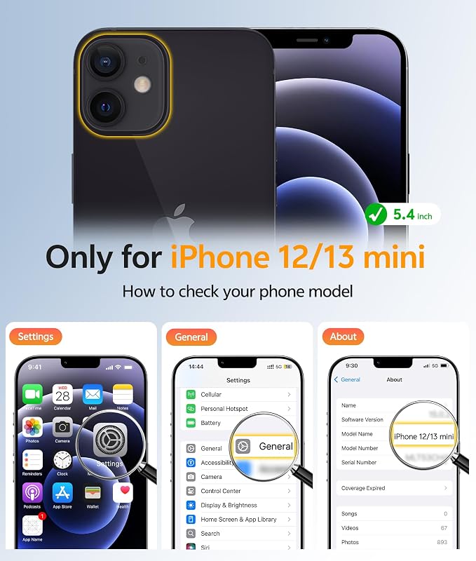 FNTCASE for iPhone 13 Mini Case: for iPhone 12 Mini Case Translucent Matte - Image 2