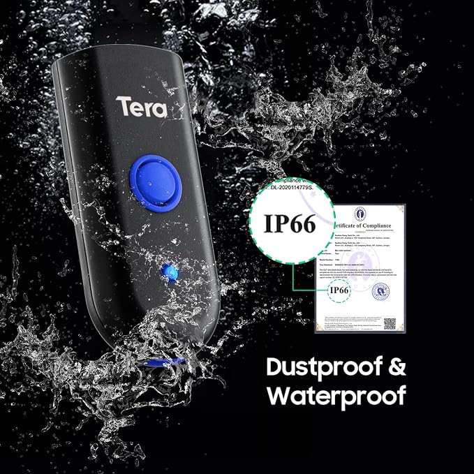 Tera Wireless Barcode Scanner 1D Laser Mini Pocket Waterproof Scanner 3in1 - Image 2