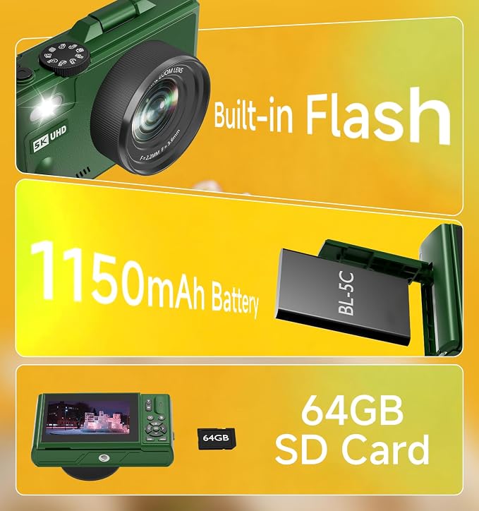 5K Digital Camera for Photography, 80MP Digital Camera - Image 7