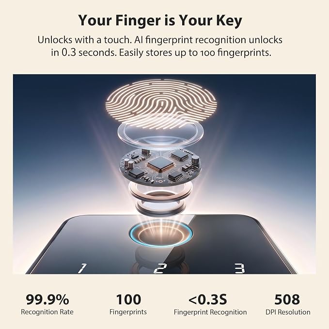 Fingerprint Door Lock, Biquole Keyless Entry Door Lock, Smart Lock | - Image 4