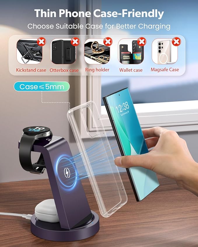 Wireless Charger for Samsung: 3 in 1 Wireless Charging Station for Samsung - Image 3