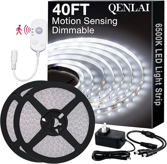 40FT White LED Strip Lights by QENLAI