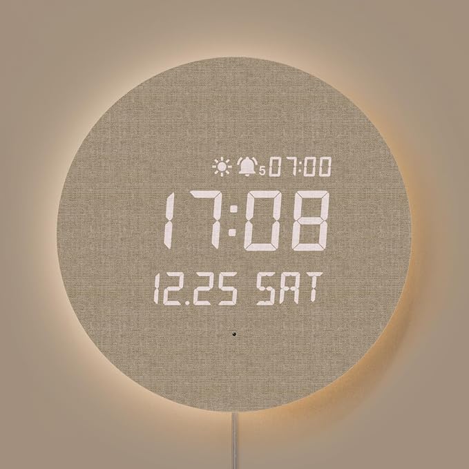 mooas Full Moon LED Silent Wooden Digital Wall Clock by mooas