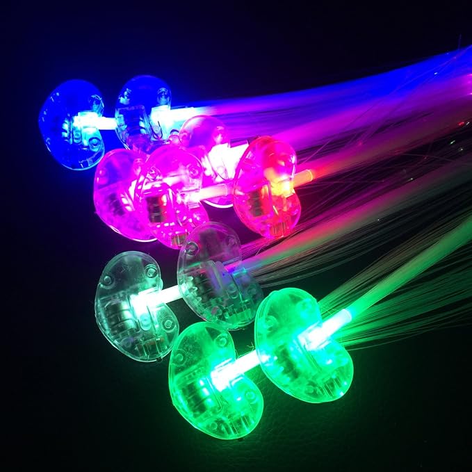20pcs Multicolor LED Flashing Fiber Optic Hair Barrettes - Image 4