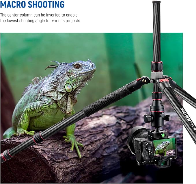 NEEWER Upgraded 80.7" Carbon Fiber Camera Tripod Monopod - Image 5