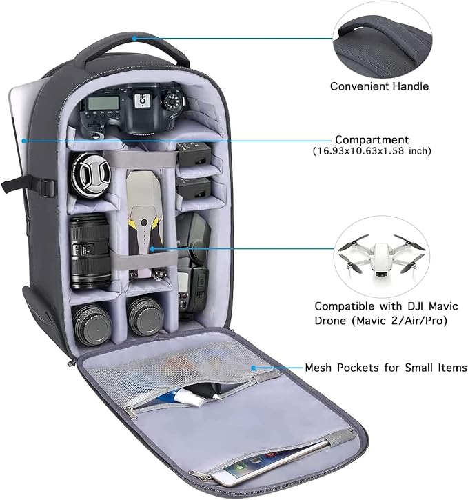 MOSISO Camera Backpack, DSLR/SLR/Mirrorless Photography Camera Bag 15-16 inch - Image 2