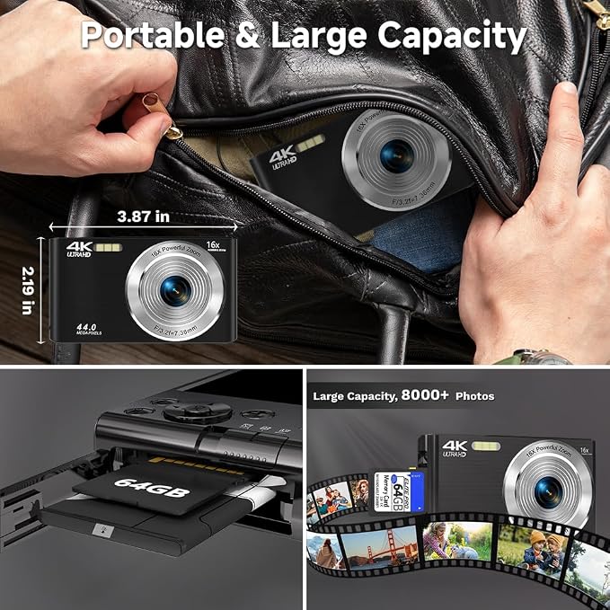 Digital Camera 4K, 2026 Upgrade Black Cameras - Image 6