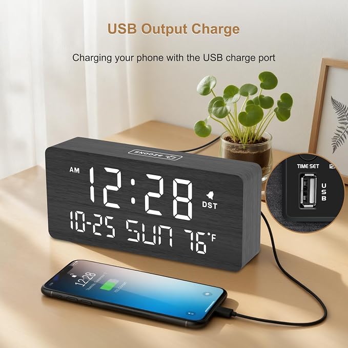 DreamSky Wooden Digital Alarm Clocks - Image 6