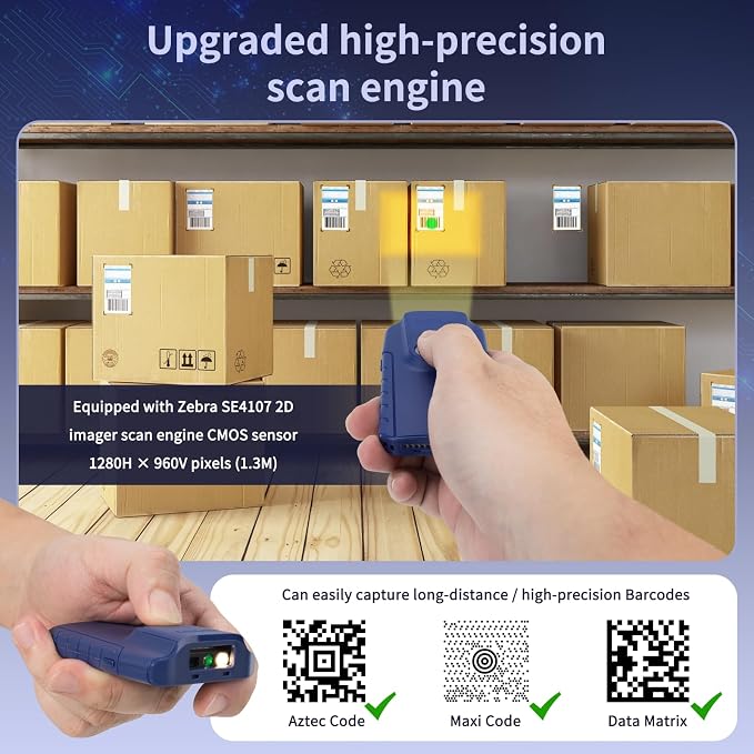 NETUM Bluetooth 2D Barcode Scanner, 3-in-1 Small Portable QR Bar Code Reader - Image 4