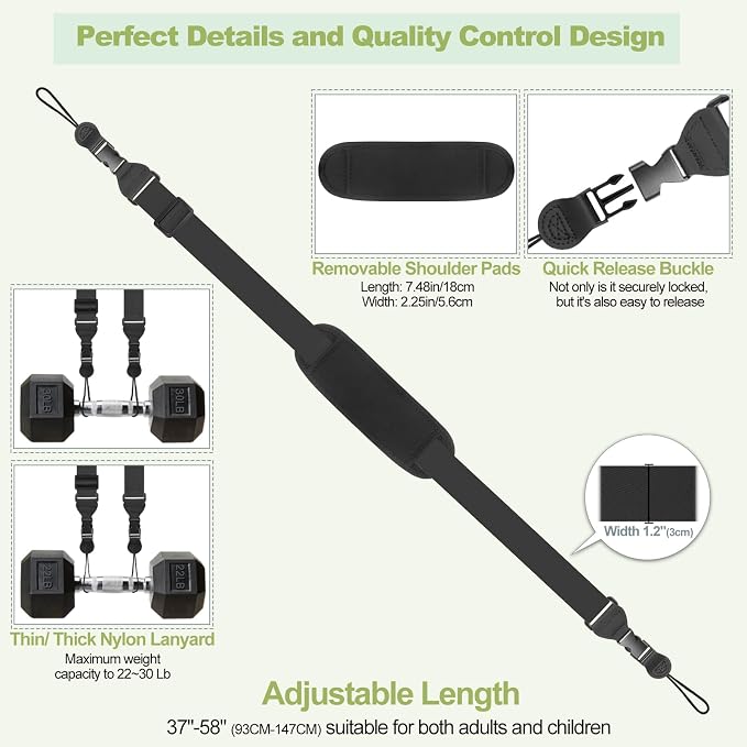 Universal Shoulder Strap, Removable Neoprene Padded Camera Strap, Adjustable - Image 6