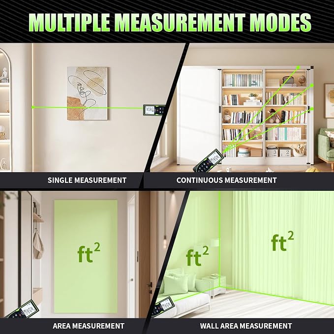 Mini Green Laser Distance Meter 262Ft – Rechargeable Digital Measuring Tool - Image 7