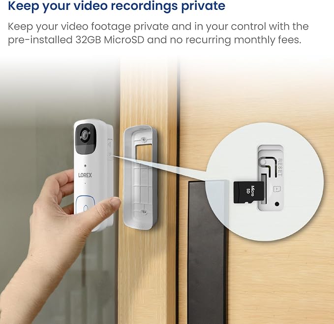 Lorex 2K Wireless WiFi Smart Video Doorbell Camera | No Subscription Fee | 32GB - Image 4