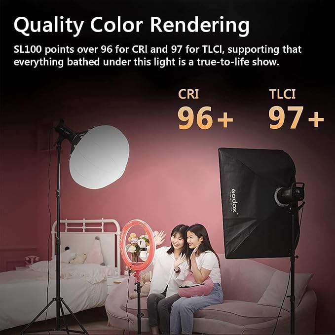 Godox SL100Bi 100W Bi-Color LED Video Light – 32, 100 Lux@1M, 2800K-6500K - Image 6