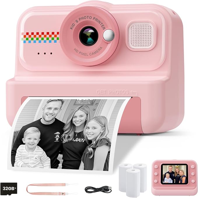 HiMont Kids Camera Instant Print, 1080P HD Instant Print Camera by HiMont