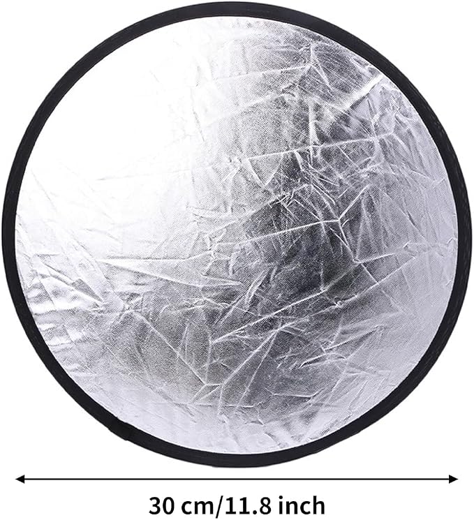 2 in 1 Lighting Reflectors Round Folding Portable 30cm/12inch Camera Photo - Image 4