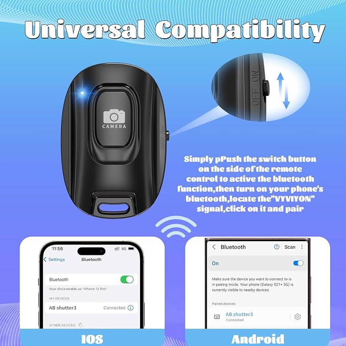 Wireless Camera Remote Shutter for iPhone and Android Smartphones 2 Pack - Image 4