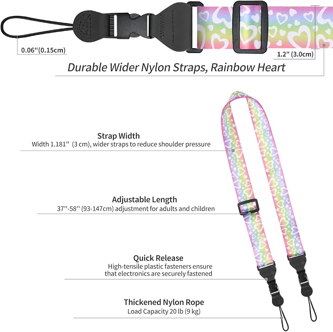 FIEIL 5 Pack Adjustable Shoulder Strap, Nylon Camera Strap, Comfortable Neck - Image 6