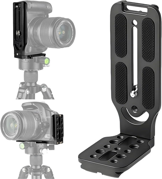 DSLR Camera L Bracket with 1/4" & 3/8" Screw Hole, Vertical Horizontal by Bestoct