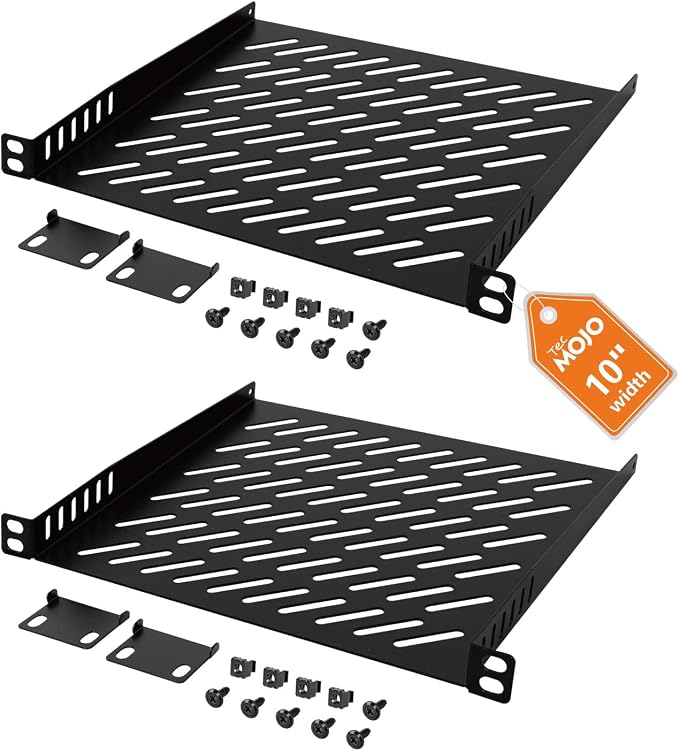Tecmojo 2 Pack 0.5U Rack Mount Shelf by Tecmojo