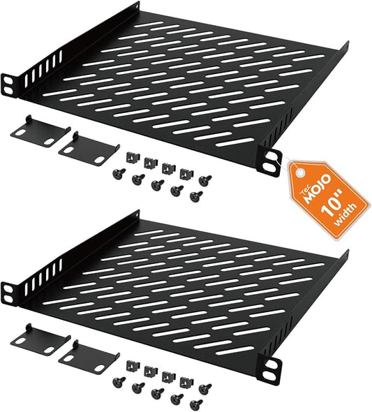 Tecmojo 2 Pack 0.5U Rack Mount Shelf by Tecmojo