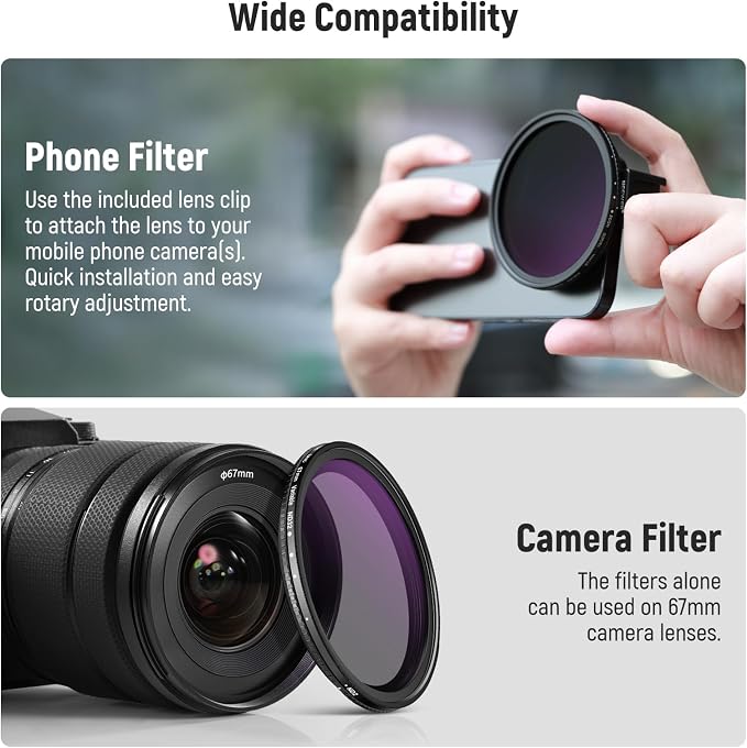 NEEWER 67mm Clip On Variable ND Filter Kit - Image 6