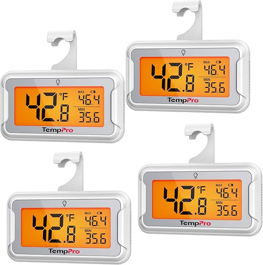 TempPro Refrigerator Thermometer 4 Pack by TempPro