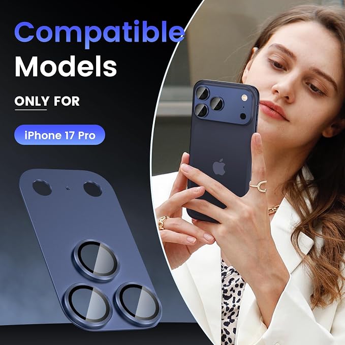Tensea for iPhone 17 Pro Camera Lens Protector, Metal Aluminum Alloy Tempered - Image 2