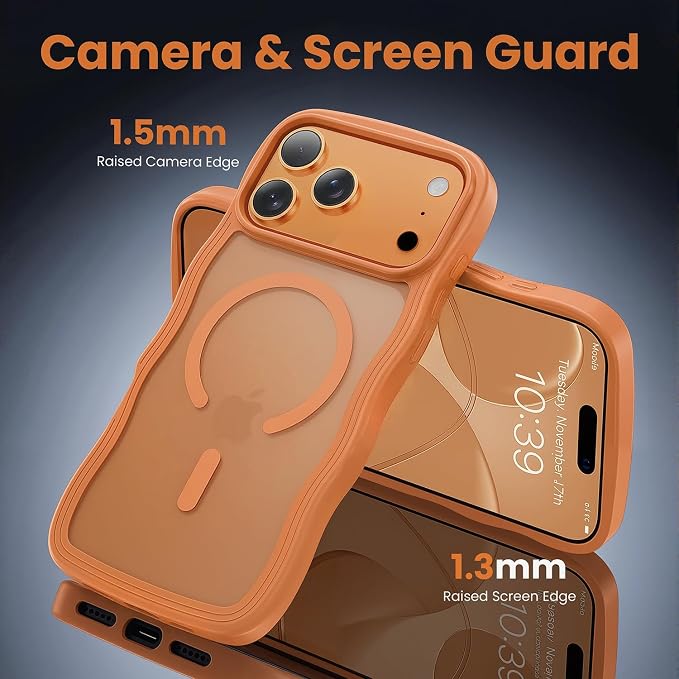 toushion for iPhone 17 Pro Case Cute Orange, Fits MagSafe, Matte Skin Feeling - Image 5