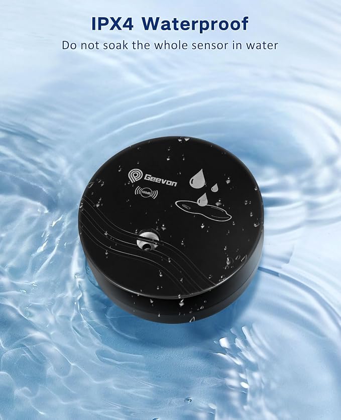 Geevon 4 Pack Water Leak Detectors, 100dB Water Sensor Alarms Flood Detector - Image 7