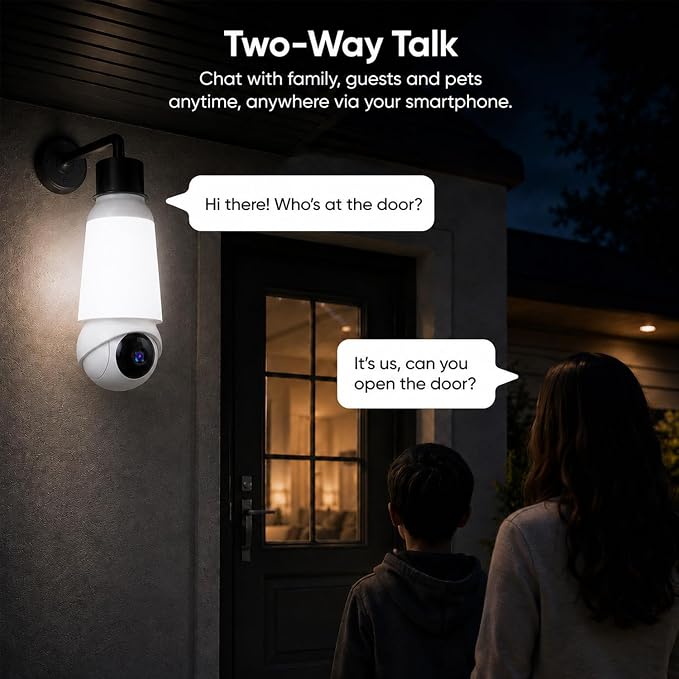 Light Bulb Security Camera, Smart AI Cam 2K HD Outdoor Lightbulb Camera - Image 7