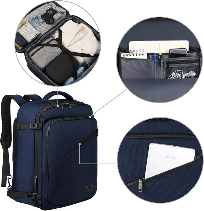 MATEIN Extra Large Mens Travel Backpack Carry on, Expandable Traveling Backpack - Image 8