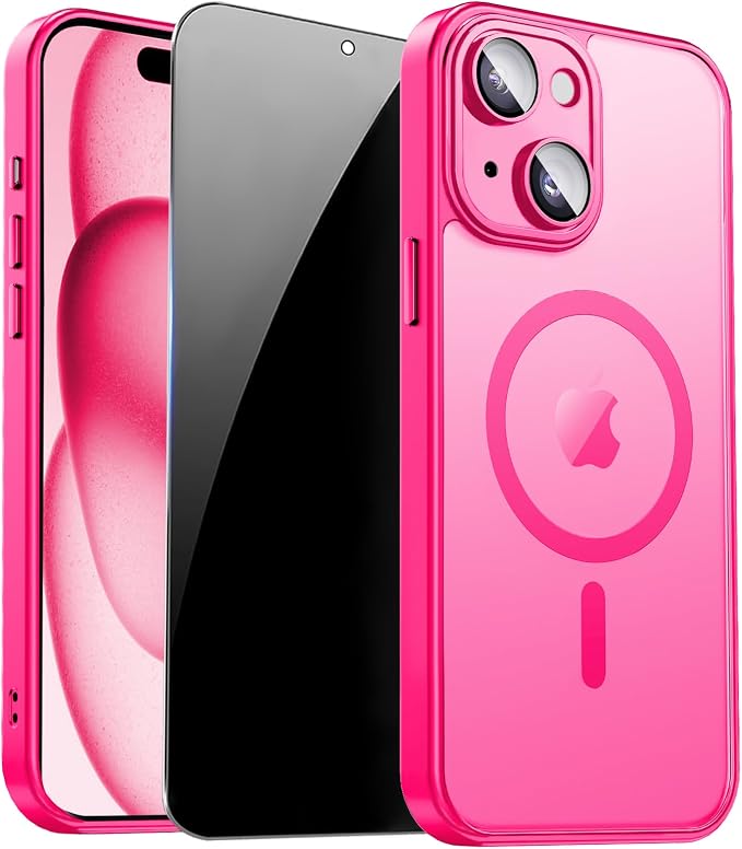 for iPhone 15 Plus Case with Privacy Screen Protector and Camera Protection by ZOZDOKG