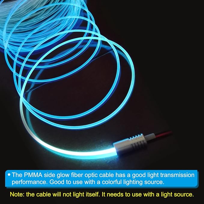 PATIKIL 3mm 1m PMMA Side Glow Fiber Optic Cable Kit, - Image 5
