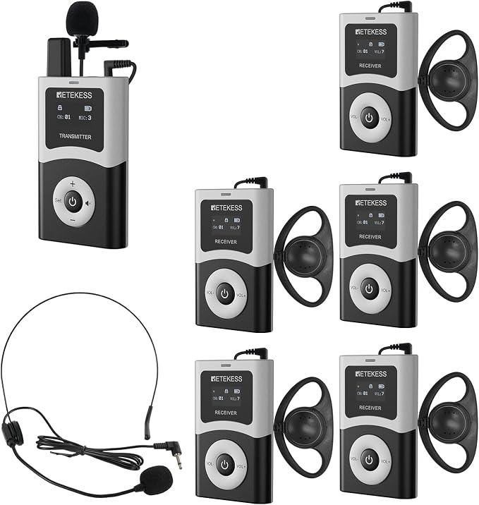 Retekess T130U Wireless Tour Guide System, 200 m, HiFi U-Band Digital Sound by Retekess