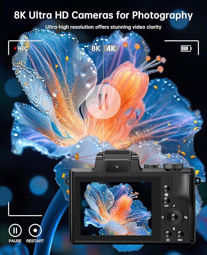 8K Digital Cameras for Photography, 2026 Autofocus 88MP WiFi Professional - Image 2