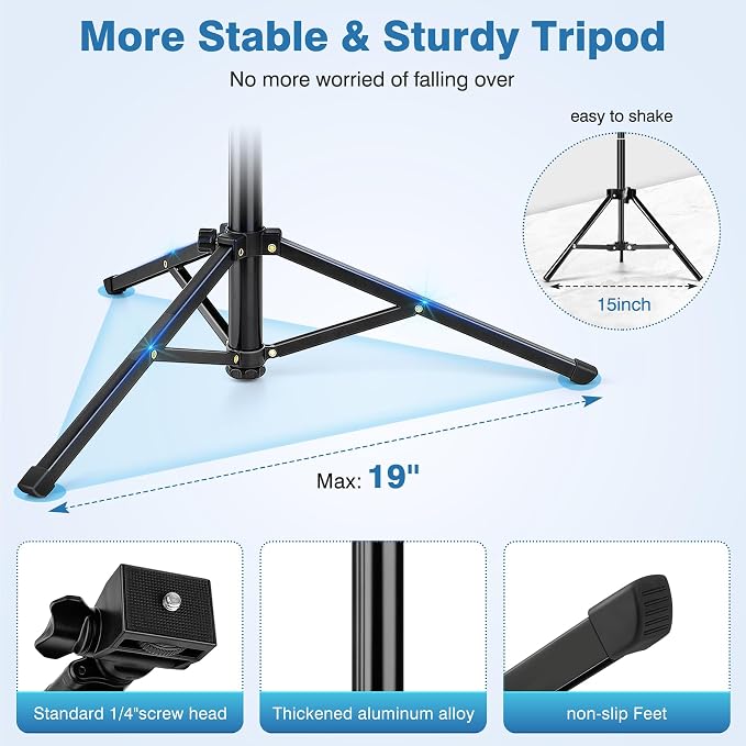70" Phone Tripod with Remote & Holder, Portable Cell Phone Stand, Selfie Stick - Image 6