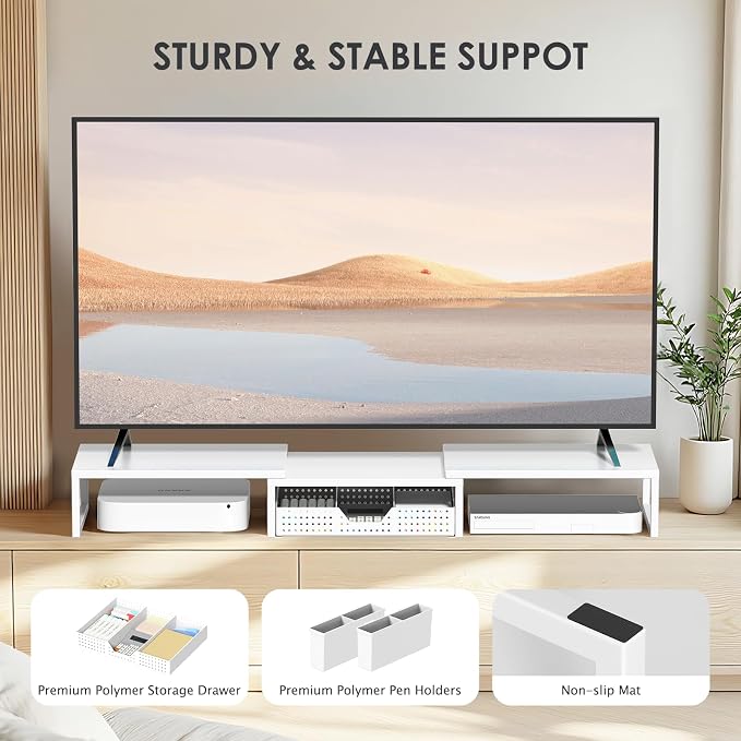 OPNICE Desk Organizers and Accessories, Dual Monitor Stand Riser - Image 7