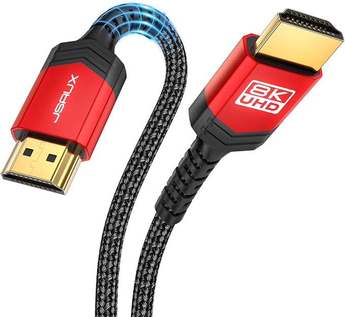 JSAUX Short HDMI Cables 3FT 2-Pack HDMI 2.1 48Gbps 10K 4K Ultra High Speed Cord by JSAUX