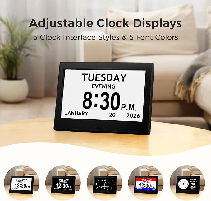 7'' Digital Clock, Dementia Clock - Image 6
