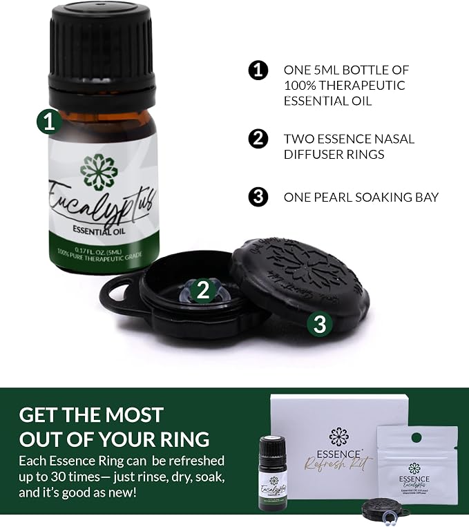Essence Wearable Aromatherapy Nasal Diffuser – Eucalyptus Essential Oil Nose - Image 4