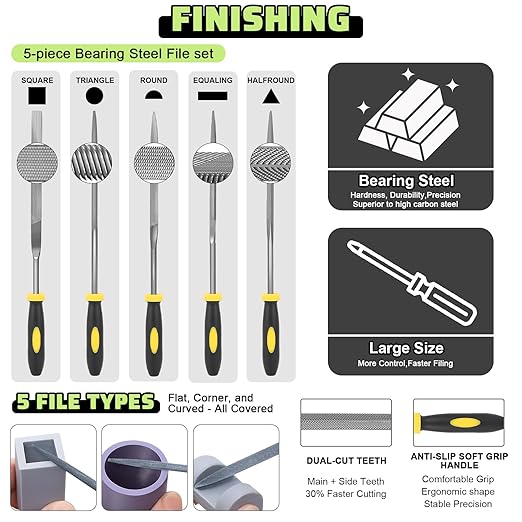 3D Printer Tools Kit, Removal Scrapers, Finishing Tools, 5 Types of Files - Image 5