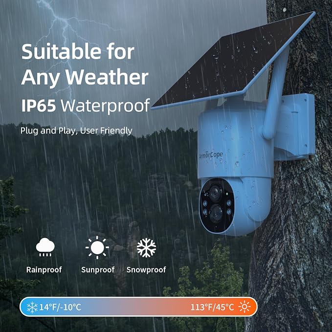 4G LTE Cellular Security Camera, No Wifi Security Camera, 2.5K Solar Camera - Image 9