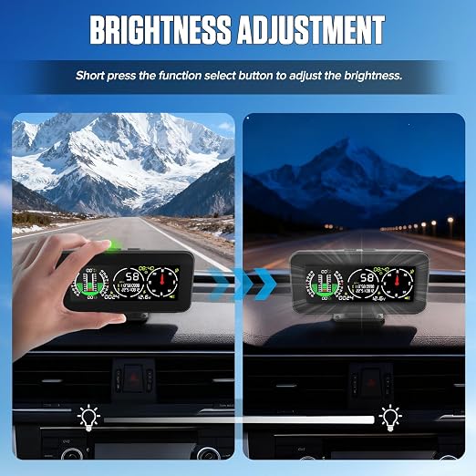 M60 Car Inclinometer for Off-Road SUV Vehicles, MPH KMH GPS Speedometer - Image 8