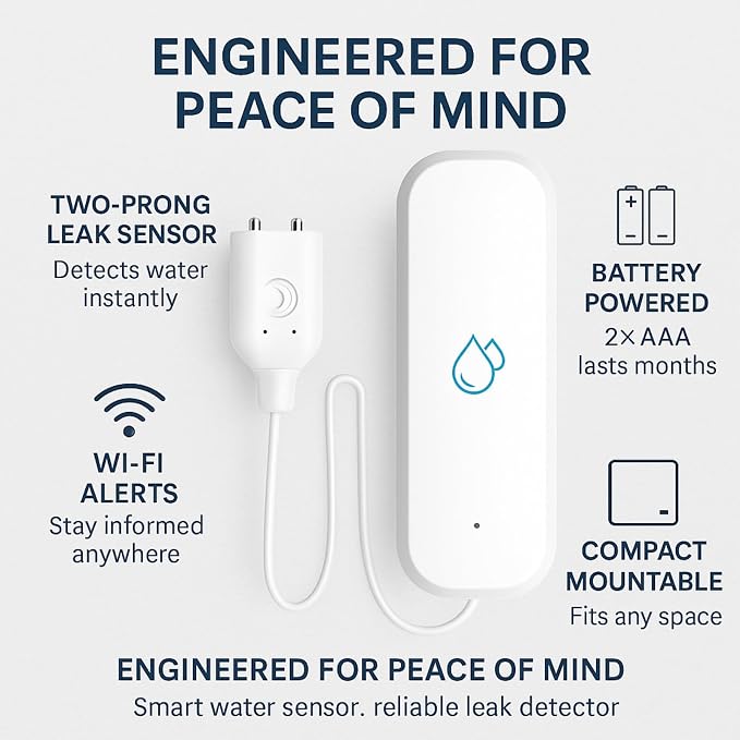 Water Pal Smart WiFi Water Leak Detector, Battery-Powered Leak Sensor - Image 3